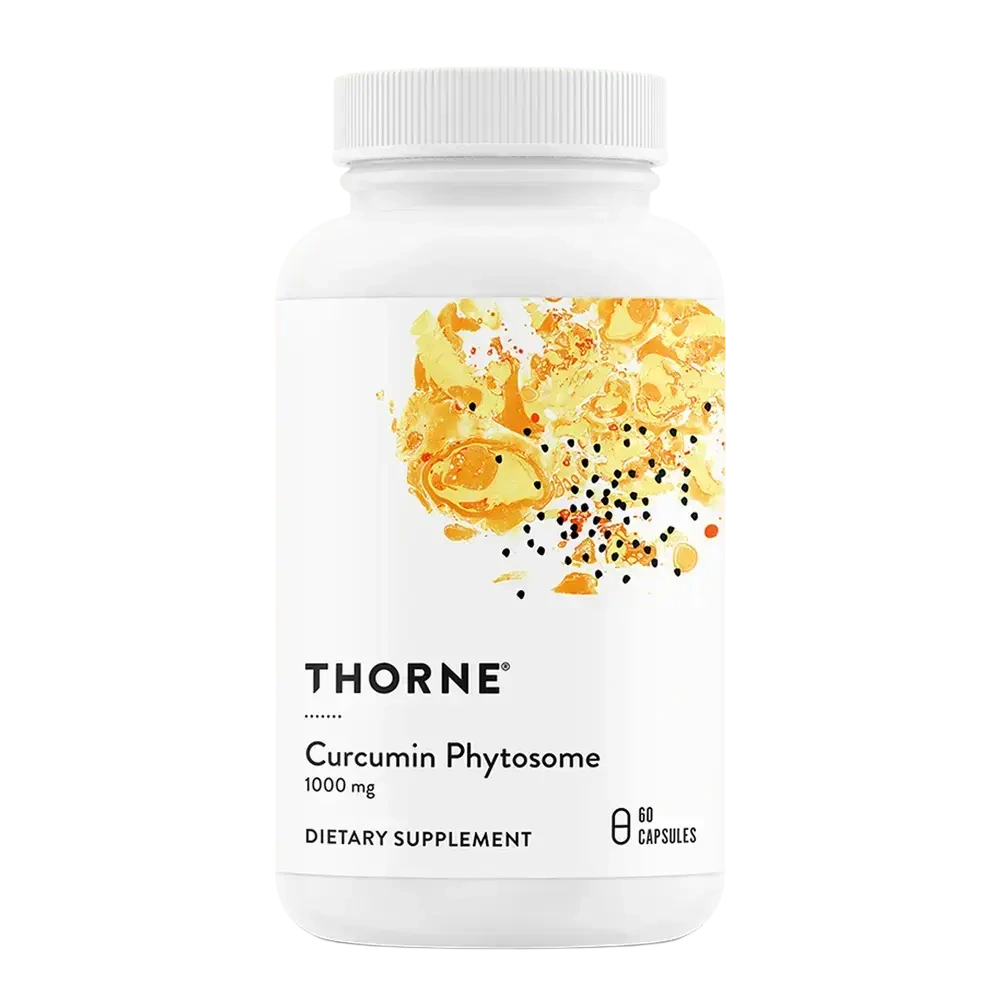 Thorne Curcumin Phytosome 1000 mg turmeric supplement, 60 capsules – front of bottle