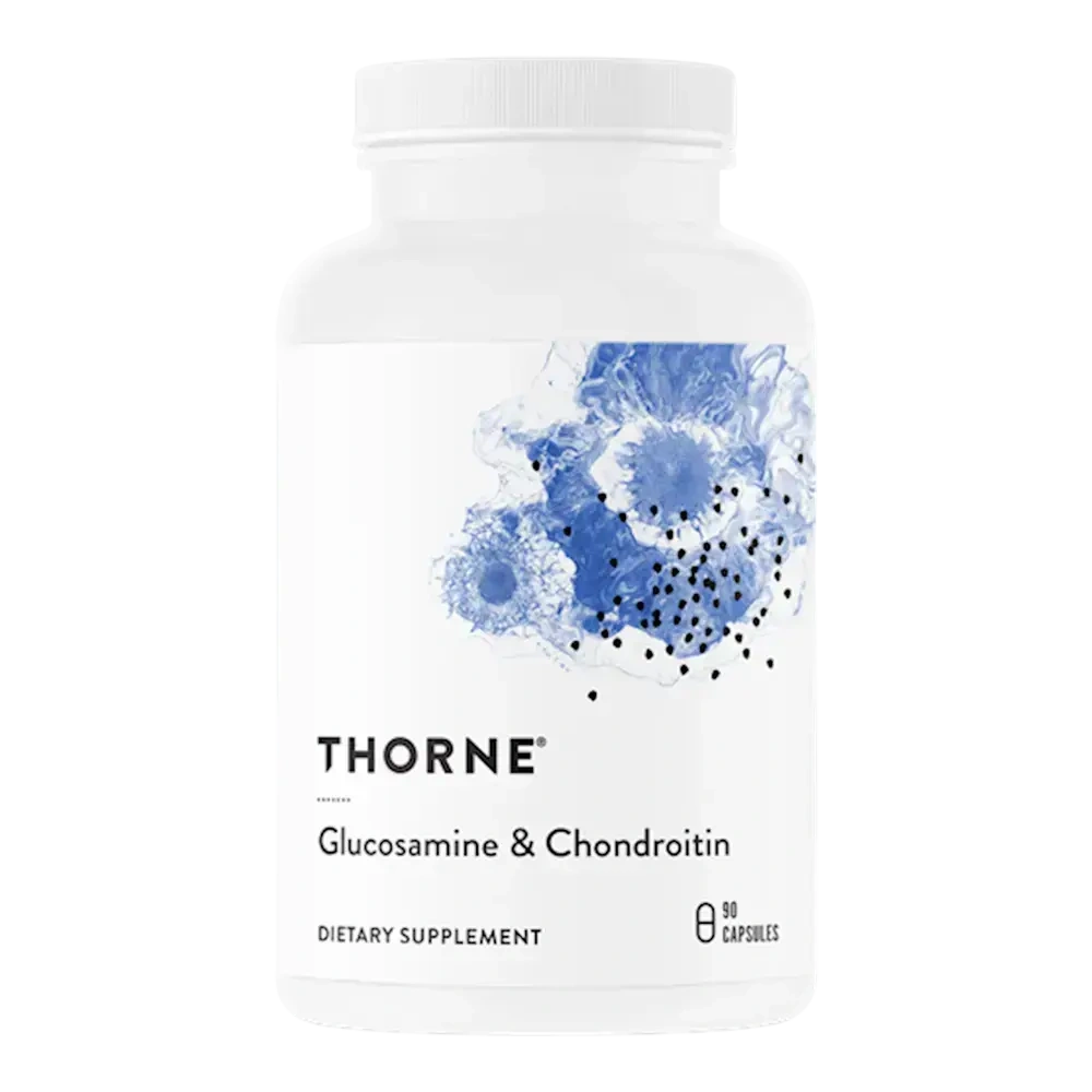 Thorne Glucosamine & Chondroitin joint support supplement, 90 capsules – front of bottle