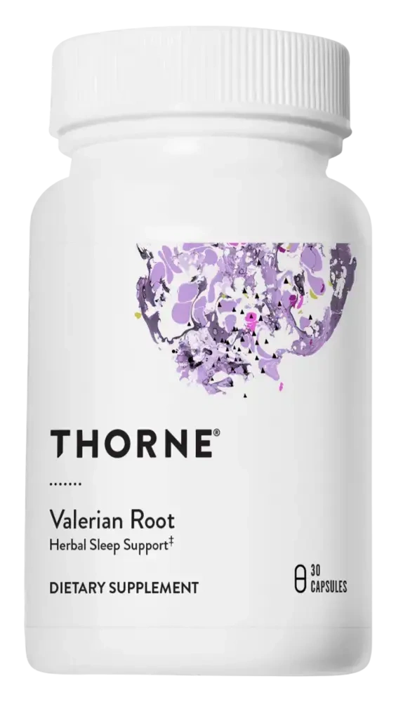 Thorne Valerian Root sleep support supplement, 30 capsules – front of bottle