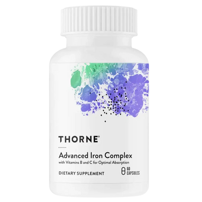 Thorne Advanced Iron Complex with vitamins B and C, 60 capsules – front of bottle