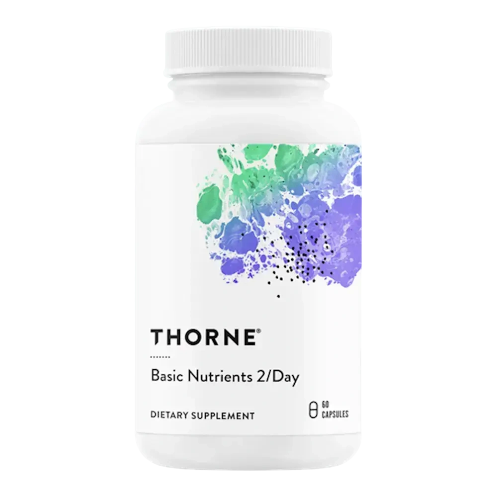 Thorne Basic Nutrients 2/Day daily multivitamin, 60 capsules – front of bottle