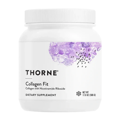 Thorne Collagen Fit collagen protein powder with nicotinamide riboside, 30 servings – front of jar