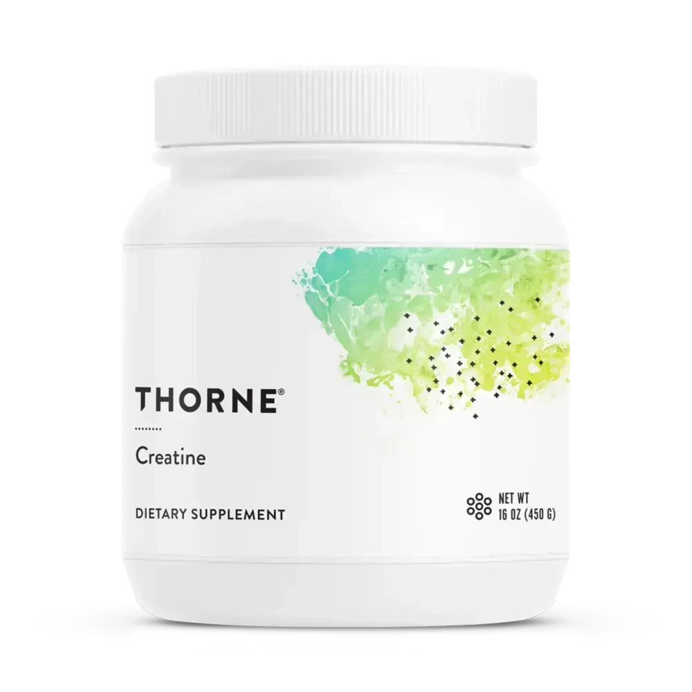 Thorne Creatine monohydrate powder, 90 servings – front of jar