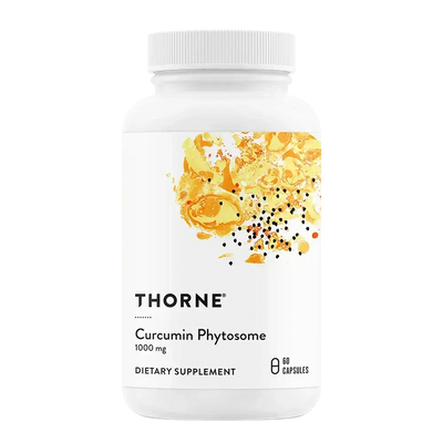 Thorne Curcumin Phytosome 1000 mg turmeric supplement, 60 capsules – front of bottle