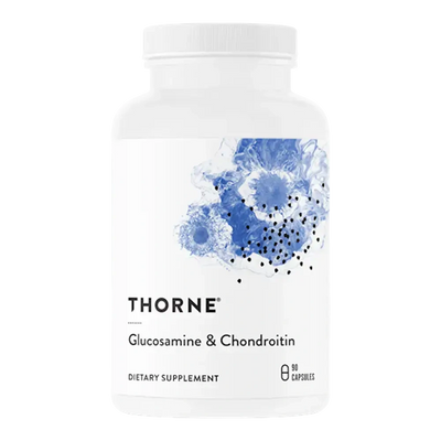 Thorne Glucosamine & Chondroitin joint support supplement, 90 capsules – front of bottle